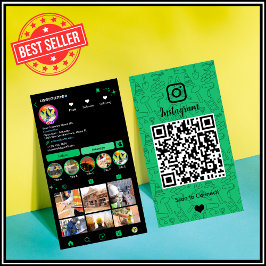 建築インスタグラムグリーン | QRコード 名刺