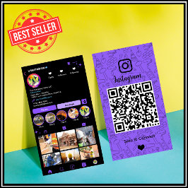 建築インスタグラムパープル | QRコード 名刺