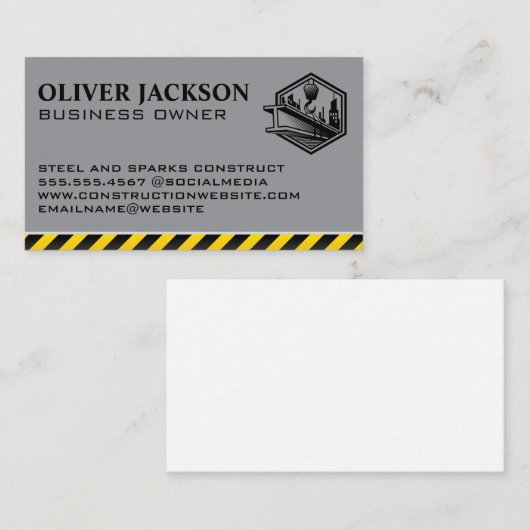 建築ウインチ吊り上げ鋼梁 名刺 (正面/裏面)