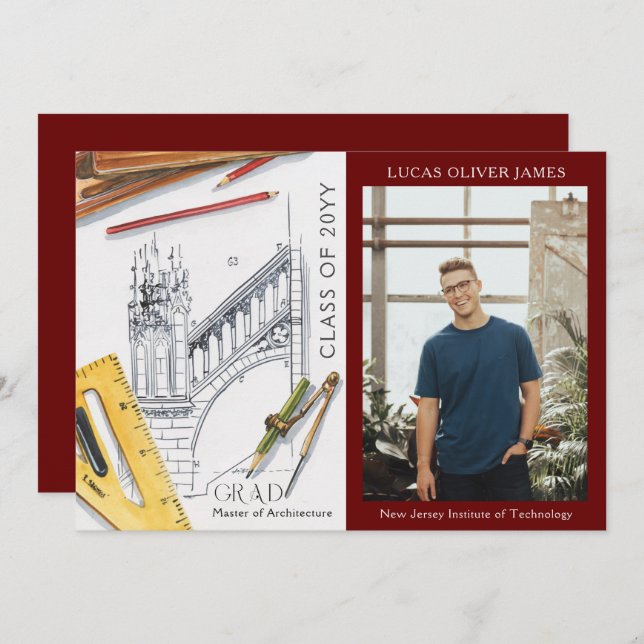 建築エンジニアの卒業クラス (正面/裏面)