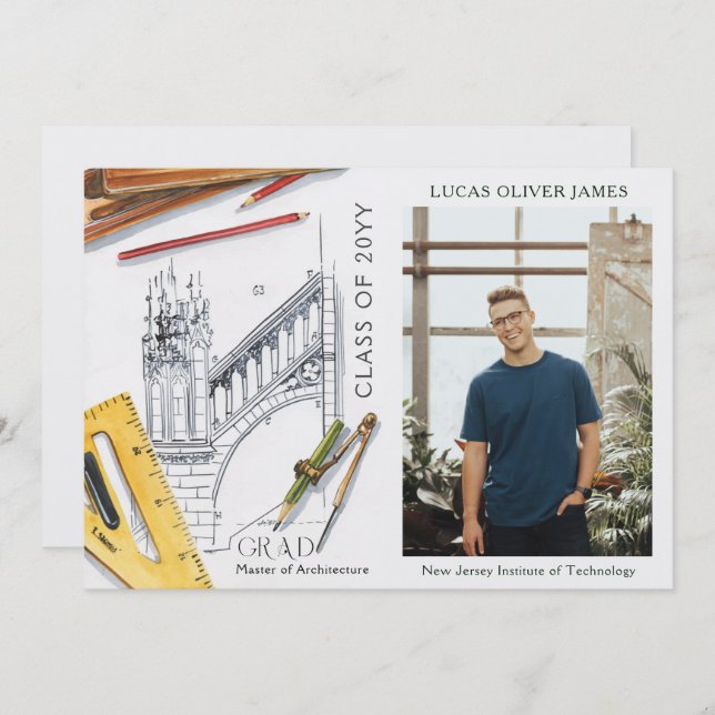 建築エンジニアの卒業クラス (正面/裏面)