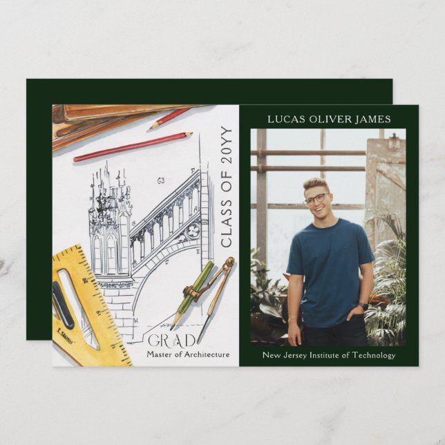 建築エンジニアの卒業クラス (正面/裏面)