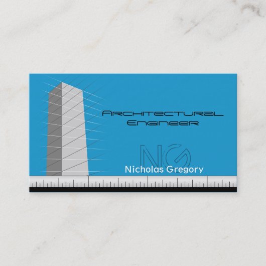 建築エンジニアリングの青い名刺 名刺 (正面)