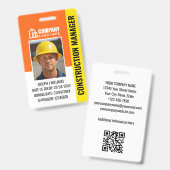 建築カスタムサイトIDロゴQRコードオレンジ バッジ (正面＆裏面)