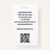 建築カスタムサイトIDロゴQRコードグリーン バッジ (裏面)