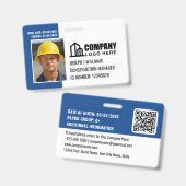 建築カスタムサイトIDロゴQRコードネイビーブルー バッジ (正面&裏面)