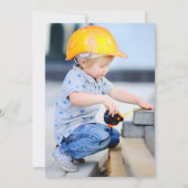 建築カスタムダンプトラック誕生日パーティー 招待状 (裏面)