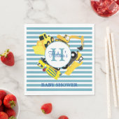 建築カスタムトラックブルーベビーストライプシャワー スタンダードランチョンナプキン (インサイチュ)