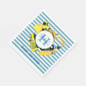 建築カスタムトラックブルーベビーストライプシャワー スタンダードランチョンナプキン (角)