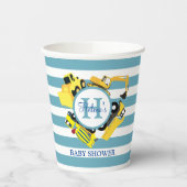 建築カスタムトラックブルーベビーストライプシャワー 紙コップ (左)