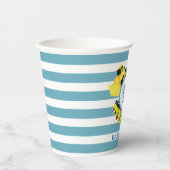 建築カスタムトラックブルーベビーストライプシャワー 紙コップ (正面)
