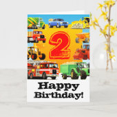 建築カスタムトラック少年の誕生日 カード (黄色い花)