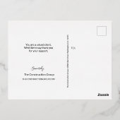 建築カスタムロゴ縦型シンプル 箔招待状ポストカード (裏面)