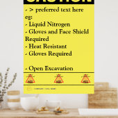 建築カスタム安全注意事項掲示板 ポスター (キッチン)