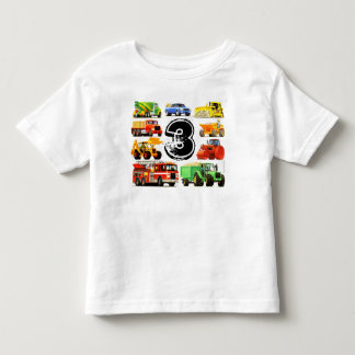 建築カスタム少年のトラック3rd誕生日 トドラーTシャツ