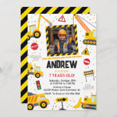 建築カスタム誕生日会と画像 招待状 (正面/裏面)