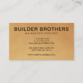 建築カスタム金ゴールドロゴプロフェッショナルメタル 名刺 (裏面)