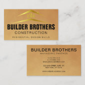 建築カスタム金ゴールドロゴプロフェッショナルメタル 名刺 (正面/裏面)