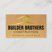 建築カスタム金ゴールドロゴプロフェッショナルメタル 名刺 (正面)