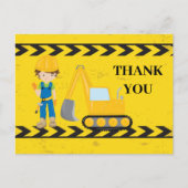 建築カッコいい車の掘削機キッズサンキュー ポストカード (正面)