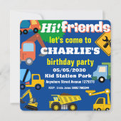 建築カラフルをテーマにした子供の誕生日 招待状 (正面)