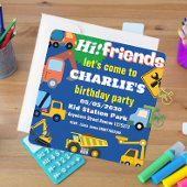 建築カラフルをテーマにした子供の誕生日 招待状