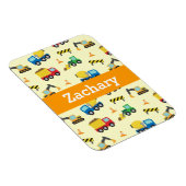 建築カラフル車の少年のパターン マグネット (右側)