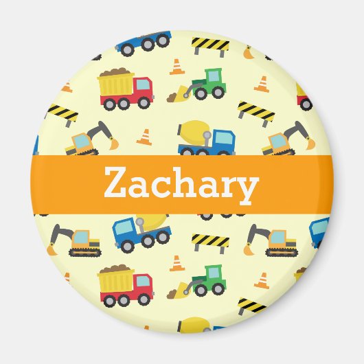 建築カラフル車の少年のパターン マグネット (正面)