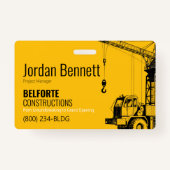 建築カンパニーイエロー&ブラッククレーンデザイン バッジ (裏面)