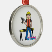 建築ガール-ライト/ブロンド メタルオーナメント (右)