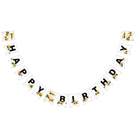 建築キッズハッピーバースデーパーティー バンティングフラッグ (全)
