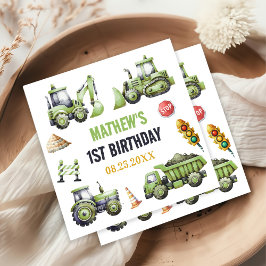 建築キッズ1st誕生日パーティー スタンダードカクテルナプキン