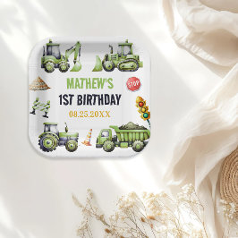 建築キッズ1st誕生日パーティー ペーパープレート