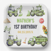 建築キッズ1st誕生日パーティー ペーパープレート (正面)