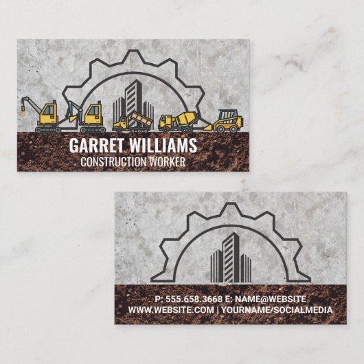 建築ギア | 作業用車両 | コンクリート土 名刺 (正面/裏面)