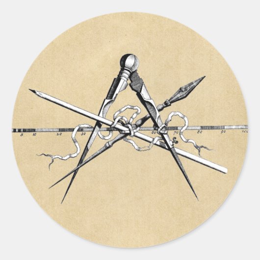 建築クラシカル製図ツール ラウンドシール (正面)