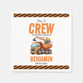 建築クルーのダンプトラックボーイ2nd誕生日 スタンダードカクテルナプキン (正面)