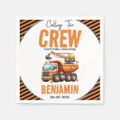 建築クルーのダンプトラックボーイ2nd誕生日 スタンダードカクテルナプキン (正面)