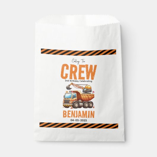建築クルーのダンプトラックボーイ2nd誕生日 フェイバーバッグ (正面)