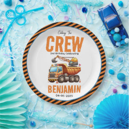 建築クルーのダンプトラックボーイ2nd誕生日 ペーパープレート