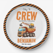 建築クルーのダンプトラックボーイ2nd誕生日 ペーパープレート (正面)
