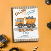 建築クルーのダンプトラックボーイ2nd誕生日 招待状