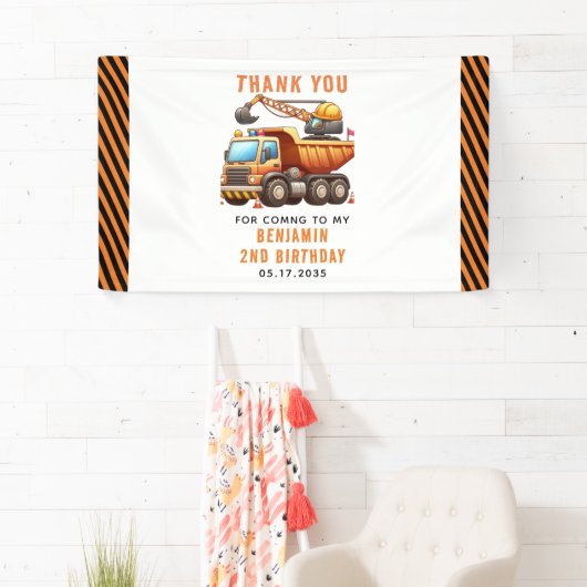 建築クルーのダンプトラック2nd誕生日 横断幕 (インサイチュ)