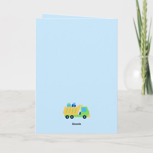 建築クルーカパーソナライズされたウト子供の誕生日 カード (裏面)