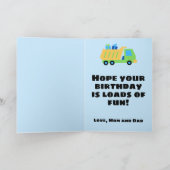 建築クルーカパーソナライズされたウト子供の誕生日 カード (内部)