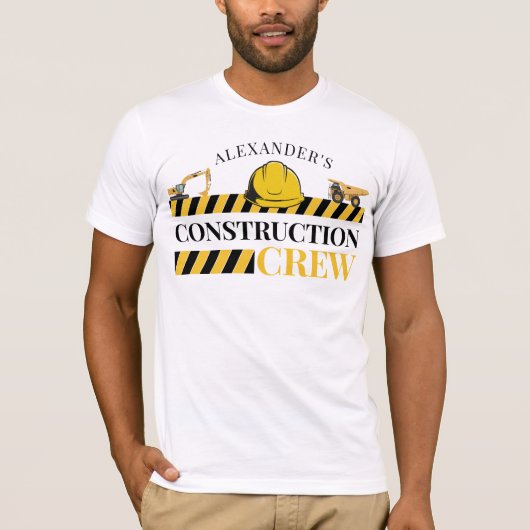 建築クルーボーイバースデーパーティーファミリー Tシャツ (正面)
