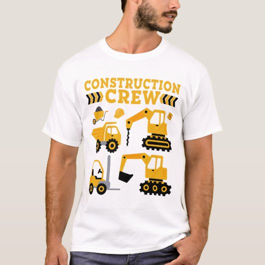 建築クルー作業者ショベルシャツ幼児 Tシャツ (正面)