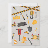 建築クルー子供の誕生日パーティー 招待状 (裏面)