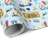 建築クルー誕生日 パーソナライズされた ラッピングペーパー (ロールコーナー)