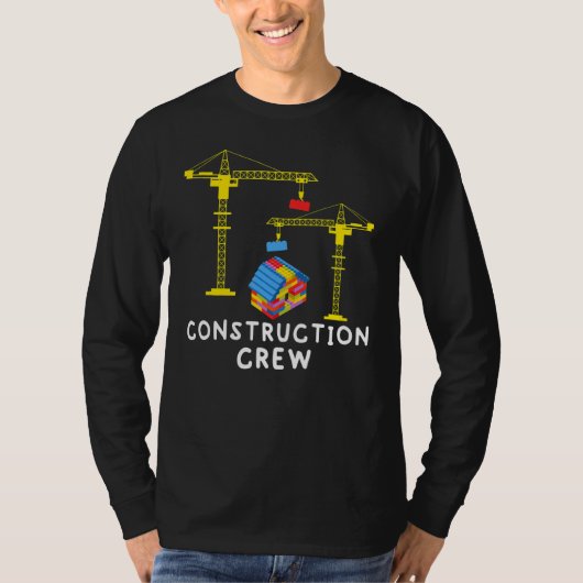 建築クルーBricklayer建物ブロックセット Tシャツ (正面)